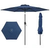 Image de CostwayParasol de Terrasse 230 cm Parasol Robuste avec Inclinaison par Bouton-Poussoir Manivelle Toile Ventilée Angle Réglable Bleu Marine