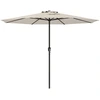 Image de CostwayParasol de Terrasse de 360 cm Parasol à Manivelle avec 8 Baleines Robustes Grand Parasol de Table Ventilé Auvent de Protection Solaire Beige