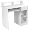 Image de CostwayBureau d'Ordinateur avec Tiroir de Rangement et 2 Etagères Bureau Informatique avec Port de Charge USB/Type-c et Prise de Courant Blanc