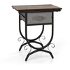 Image de CostwayTable de Nuit avec Tiroir en Tissu Table de Chevet Industrielle à 2 Niveaux Table d'Appoint pour Canapé avec Plateau en Bois Compacte