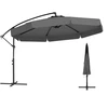 Image de CostwayParasol Déporté de 305 cm avec Housse Facile de l'Inclinaison Manivelle Bord Froncé 8 Baleines Toile Gris
