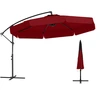 Image de CostwayParasol Déporté de 305 cm avec Housse Facile de l'Inclinaison Manivelle Bord Froncé 8 Baleines Toile Rouge