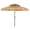 Image de CostwayParasol de Style Hawaïen de 256 cm en Chaume Artificiel 32 Lumières LED et Lumière Centrale Manivelle Manuelle Inclinaison à 35° Naturel