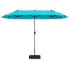 Image de CostwayParasol de Terrasse Double de 340 cm de Haut Extra Large 396 Cm Manivelle Base Lestée Verrouillage Évent Déporté Vert