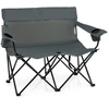 Image de CostwayChaise de Camping Double Fauteuil Pliant pour 2 Personnes avec Porte-Gobelets Accoudoirs Sac de Transport Charge 300 kg Gris