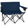 Image de CostwayChaise de Camping Double Fauteuil Pliant pour 2 Personnes avec Porte-Gobelets Accoudoirs Sac de Transport Charge 300 kg Bleu