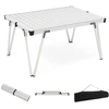 Image de CostwayTable de Camping Pliante Grande Surface 93 x 69 cm Table de Pique-Nique avec Plateau Etanche et Enroulable Léger Charge 80KG Argent