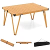 Image de CostwayTable de Camping Pliante Grande Surface 93 x 69 cm Table de Pique-Nique avec Plateau Etanche et Enroulable Léger Charge 80KG Marron