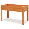 Image de CostwayJardinière Surélevé en Bois avec Trou de Drainage Lit de Jardin avec Pieds Bac de Culture pour Plantes Fleurs Végétaux 120x60x82cm Marron