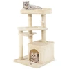 Image de CostwayArbre à Chat 85 CM avec Condo et Poteaux en Sisal Tour à Chat à 4 Niveaux avec Balle Suspendue et Perchoir Beige