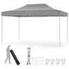 Image de CostwayTonnelle de Jardin Instantan ©e 300x445 CM Tente de Jardin avec Trous de Drainage Sac   Roulettes 4 Cordes 8 Piquets Gris