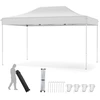 Image de CostwayTonnelle de Jardin Instantan ©e 300x445 CM Tente de Jardin avec Trous de Drainage Sac   Roulettes 4 Cordes 8 Piquets Beige