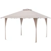 Image de CostwayTonnelle de Jardin Pop-up Toit Aéré 395X395CM Tente Réception Instantané avec 8 Trous de Drainage 4 Cordes 8 Piquets Sac de Transport Kaki