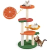 Image de CostwayArbre à Chat Style Fruit Tour à Chat Multi-Niveaux avec Perchoir Doux Panier Rotatif Poteaux à Gratter en Sisal Plateforme Coloré