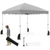 Image de CostwayTonnelle Pliante 3 x 3 M Abri Extérieur Portable et Pliable avec Sac à Roulettes 8 Piquets 4 Ancrages 4 Cordes Coupe-vent Gris