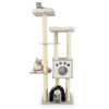 Image de CostwayArbre à Chat 175CM à 6 Niveaux avec Niche et Coussin Amovible Grande Tour de Jeu pour Chat avec Poteaux en Sisal Gris