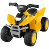 Image de CostwayATV   lectrique Voiture Quad Aliment ©e par Batterie 6V avec Son de Klaxon Phare LED P ©dale et Roues   Filet pour 18-36 Mois Jaune