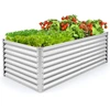 Image de CostwayLit de Jardin Surélevé de 60 cm à Fond Ouvert Jardinière Surélevée Rectangulaire en Métal avec Protection d'Angle Epaisse 180x95x60cm Argent