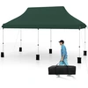 Image de CostwayTente Canopy Pop-up de 300x600cm Gazebo Portable Pliable Ext ©rieur avec Sac de Transport 6 Sacs de Sable Protection Solaire Vert