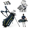 Image de CostwaySet Complet de 15 Clubs de Golf avec Sac de Golf et Housse de Pluie Jaune