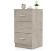 Image de CostwayCaisson de Bureau Meuble de Rangement avec 3 Tiroirs pour Documents Lettre Dossiers et Documents Gris