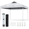 Image de CostwayTonnelle de Jardin Pop-up 295x295CM Tente Réception Pliant avec Verrouillage Central à Un Clic Sac de Transport Portable Blanc