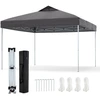 Image de CostwayTonnelle de Jardin Pop-up 295x295CM Tente Réception Pliant avec Verrouillage Central à Un Clic Sac de Transport Portable Gris