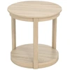 Image de CostwayTable Basse Ronde à 2 Niveaux Table de Canapé en Bois Caoutchouc Table de Café Table D'appoint Style Maison de Campagne Naturel