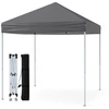 Image de CostwayTonnelle de Jardin Pop-up Toit A ©r © 202x202CM Tente R ©ception Pliant avec Hauteurs Ajustables Sac de Transport Gris
