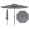 Image de CostwayParasol de Patio 303CM à Double Toit avec Manivelle Inclinaison à Bouton-Poussoir Solides Résistant au Soleil Gris