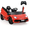Image de CostwayVoiture Électrique Enfant Lamborghini 12V Véhicule Électrique Avec Télécommande Suspension à Ressort Lumières LED Dès 3 Ans Rouge
