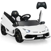 Image de CostwayVoiture Électrique Enfant Lamborghini 12V Véhicule Électrique Avec Télécommande Suspension à Ressort Lumières LED Dès 3 Ans Blanc