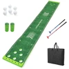 Image de CostwayEnsemble de Jeu de Golf-pong Tapis de Putting Green de 332cm avec 2 Clubs Réglables 6 Balles et 12 Couvercles de Trous