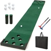 Image de CostwayJeu de Putting Golf Pong Tapis de Putting Green de 332cm avec 2 Putters Ajustables 6 Balles et 12 Couvercles de Trou