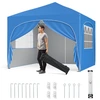 Image de CostwayTonnelle de Jardin 3x3M avec 4 Parois Latérales Amovibles Tente de Reception avec Sac à Roulettes 8 Piquets 4 Ancres 4 Cordes à Vent Bleu