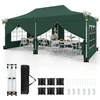 Image de CostwayTonnelle de Jardin 3x6M avec 6 Parois Latérales Amovibles Tente de Reception Escamotable avec Sac de Transport Protection Solaire Vert