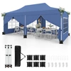 Image de CostwayPavillon Pliant 3 x 6 m avec 6 Parois Latérales Amovibles et Sacs de Sable Bleu