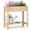 Image de CostwayJardinière Surélevée en Bois avec Pieds Lit de Jardin avec Étagère de Rangement et Trous de Drainage Conteneur pour Fleurs 81x38x76cm