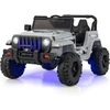 Image de CostwayVoiture Electrique 12V/7Ah pour Enfants Télécommande 2,4G 2 Moteur MP3 USB Klaxon Vitesse Max 6km/h 3-8 Ans Gris