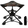 Image de CostwayTabouret de Camping Pliable Chaise de Chasse Pivotante à 360° avec Pieds Anti-enfoncement Sac de Transport Petit Tabouret Tripode Camouflage