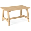 Image de CostwayTable Basse d'Extérieur en Bois Massif avec Plateau à Lattes Table d'Appoint Rectangulaire Naturel