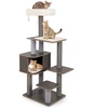 Image de CostwayArbre à Chat Multi-niveaux pour Chat d'Intérieur Tour à Chat de 151cm de Haut avec Perchoir Coussiné Tapis Amovibles Griffoirs Gris
