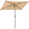 Image de CostwayParasol de Balcon Patio 213 X 140CM Parasol d'Extérieur Rectangulaire avec Inclinaison à Bouton-Poussoir Sac de Transport Portable Beige