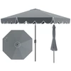 Image de CostwayParasol de Patio 3M Parasol de Marché avec Manivelle Réglage de l'Inclinaison Volants Dessus Ventilé 8 Baleines Parasol Double Gris