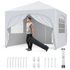 Image de CostwayTonnelle de Jardin 3x3M avec 4 Parois Lat ©rales Amovibles Tente de Reception Portable avec Sac   Roulettes 8 Piquets 4 Ancres Blanc