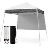 Image de Costway234x234CM Tente Tonnelle Pop-up avec Panneau Lat ©ral Abri de Gazebo Pliant   Montage Facile en Ext ©rieur avec Pieds Inclin ©s R ©glables Blanc