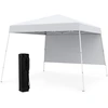 Image de CostwayTonnelle de Jardin 3x3M avec Panneau Lat ©ral Tente R ©ception Pliant avec Sac   Dos Portable 4 Piquets Protection Solaire Montage Facile Blanc