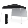 Image de CostwayTonnelle de Jardin 3x3M avec Panneau Lat ©ral Tente R ©ception Pliant avec Sac   Dos Portable 4 Piquets Protection Solaire Montage Facile Noir