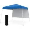 Image de CostwayTonnelle de Jardin 3x3M avec Panneau Lat ©ral Tente R ©ception Pliant avec Sac   Dos Portable 4 Piquets Protection Solaire Montage Facile Bleu