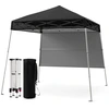 Image de Costway234x234CM Tente Tonnelle Pop-up avec Panneau Lat ©ral Abri de Gazebo Pliant   Montage Facile en Ext ©rieur avec Pieds Inclin ©s R ©glables Noir